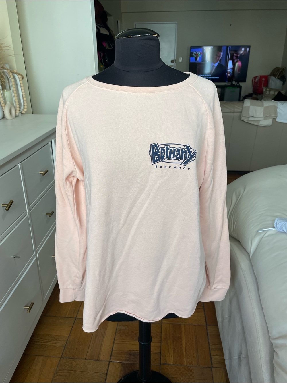 Bethany Surf Shop Long Sleeve Pullover - Light Pink